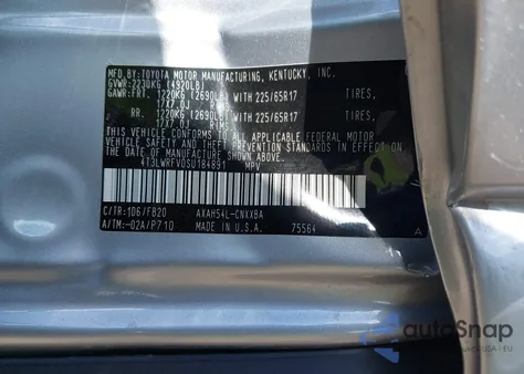 2025 Toyota Rav4 Hybrid Le z USA, uszkodzony, nr VIN 4T3LWRFV0SU184891